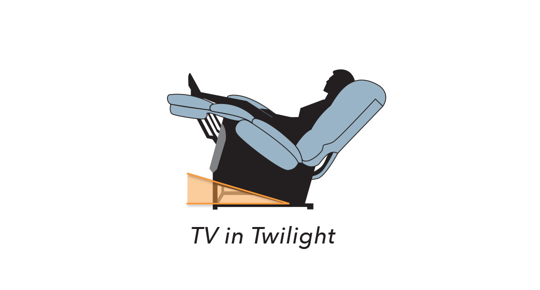 various types of golden reclining tv in twilight