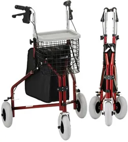 Traveler 3 Wheel Rolling Walker - Red - Red