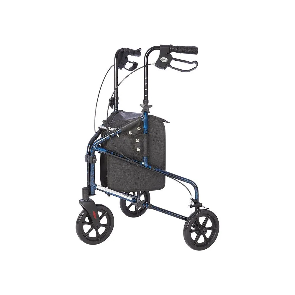 Rally Lite Aluminum 3-Wheel Walker with Tote - Blue