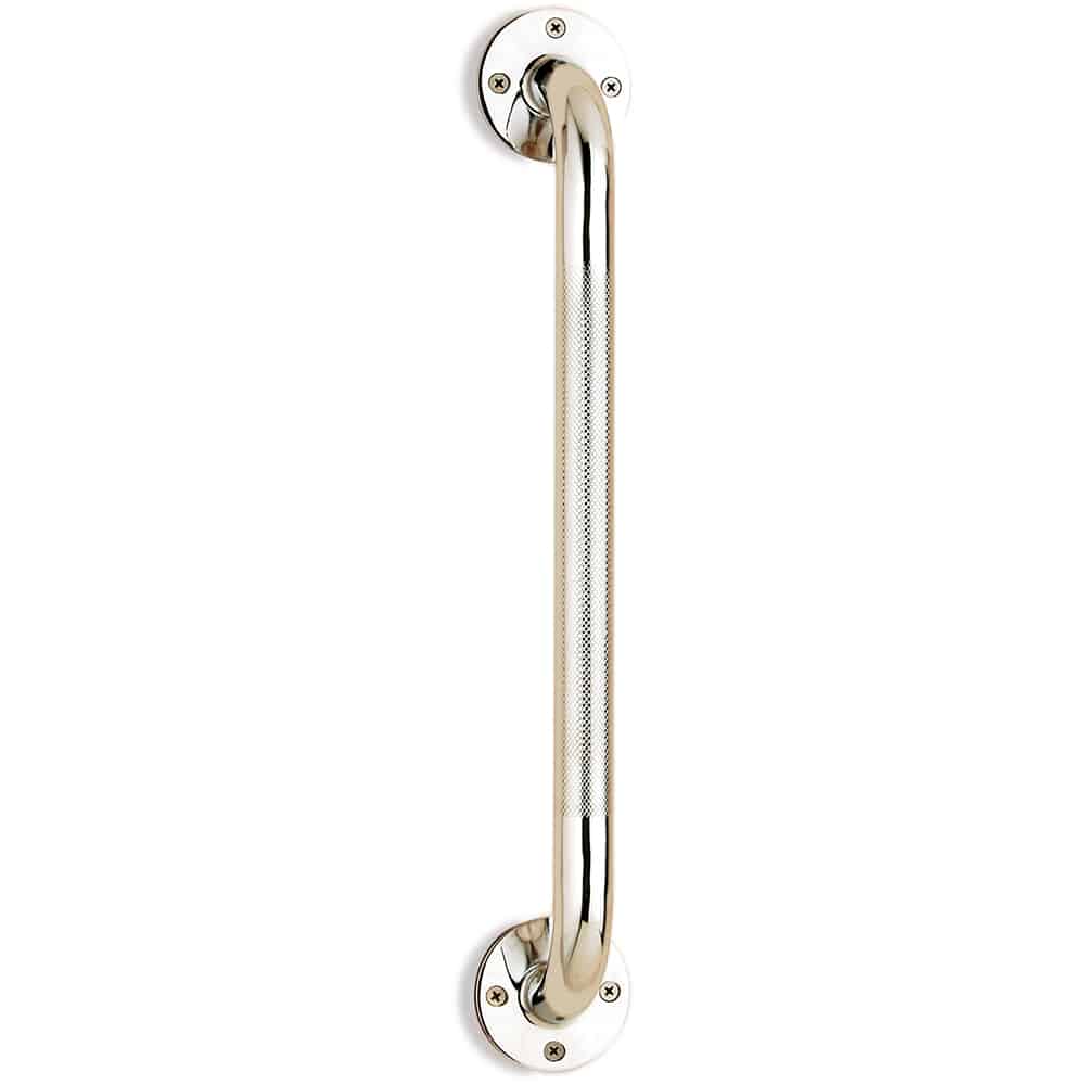Wall Grab Bar 16" Chrome With Knurled Handle - Brown, none, none, none