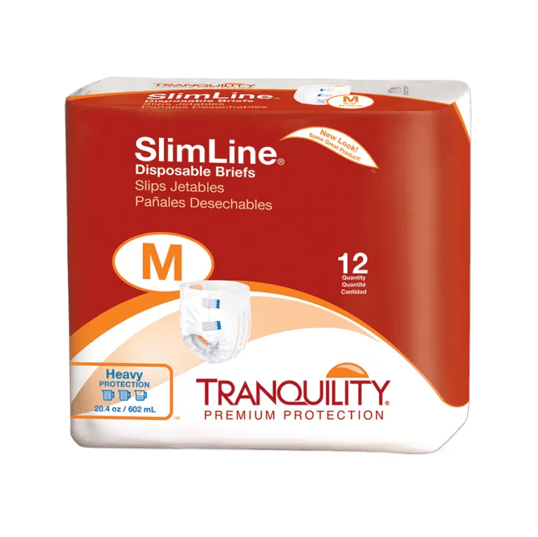 Adult Incontinence Brief Tranquility® Slimline®, Unisex, Large Disposable, 2132 Case of 96 - White