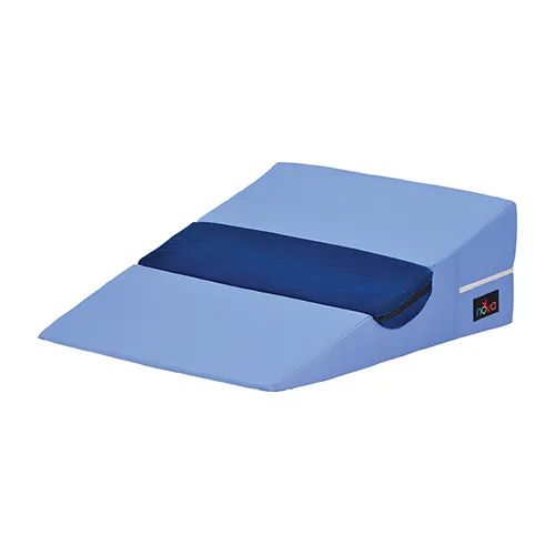 BED WEDGE FOAM  With CUTOUT for shoulder 17 DEGREE WEDGE ELEVATION  - Blue
