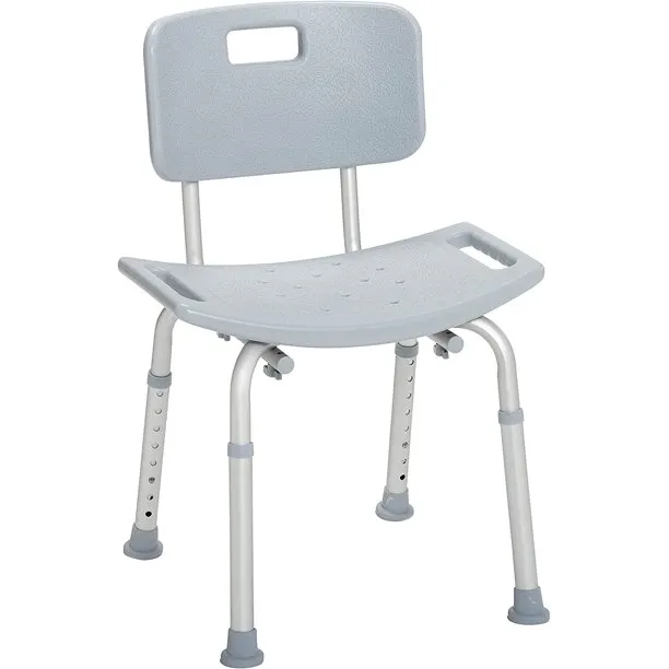 Bathroom Bench with Back shower chair  - Gray