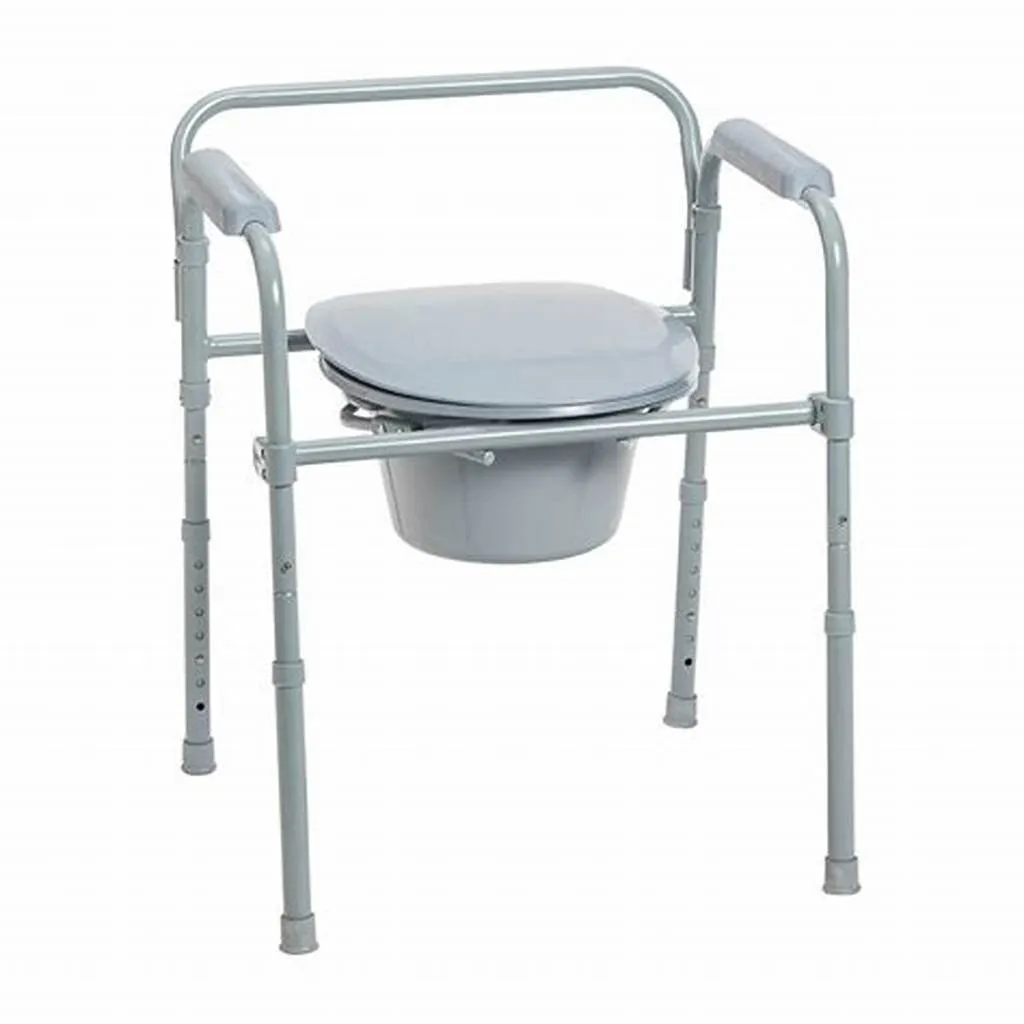 Bedside Commode Chair, steel - Gray