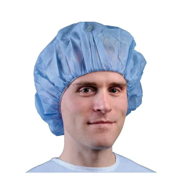 Bouffant Cap One Size Fits Most Blue Elastic Closure CAP, BOUF PREM BLU (75/BX) - Blue, M, none, none