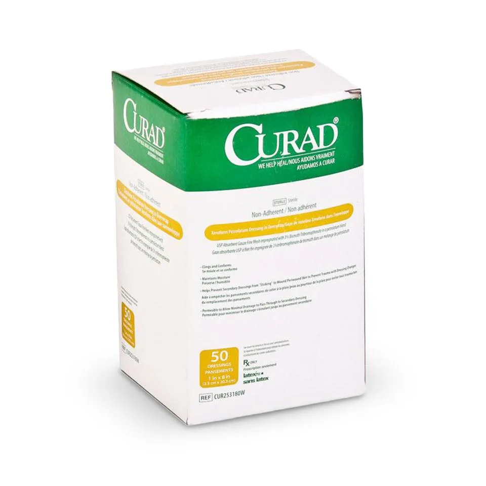 CURAD Xeroform Sterile Nonadherent Overwrap Gauze Dressing - White