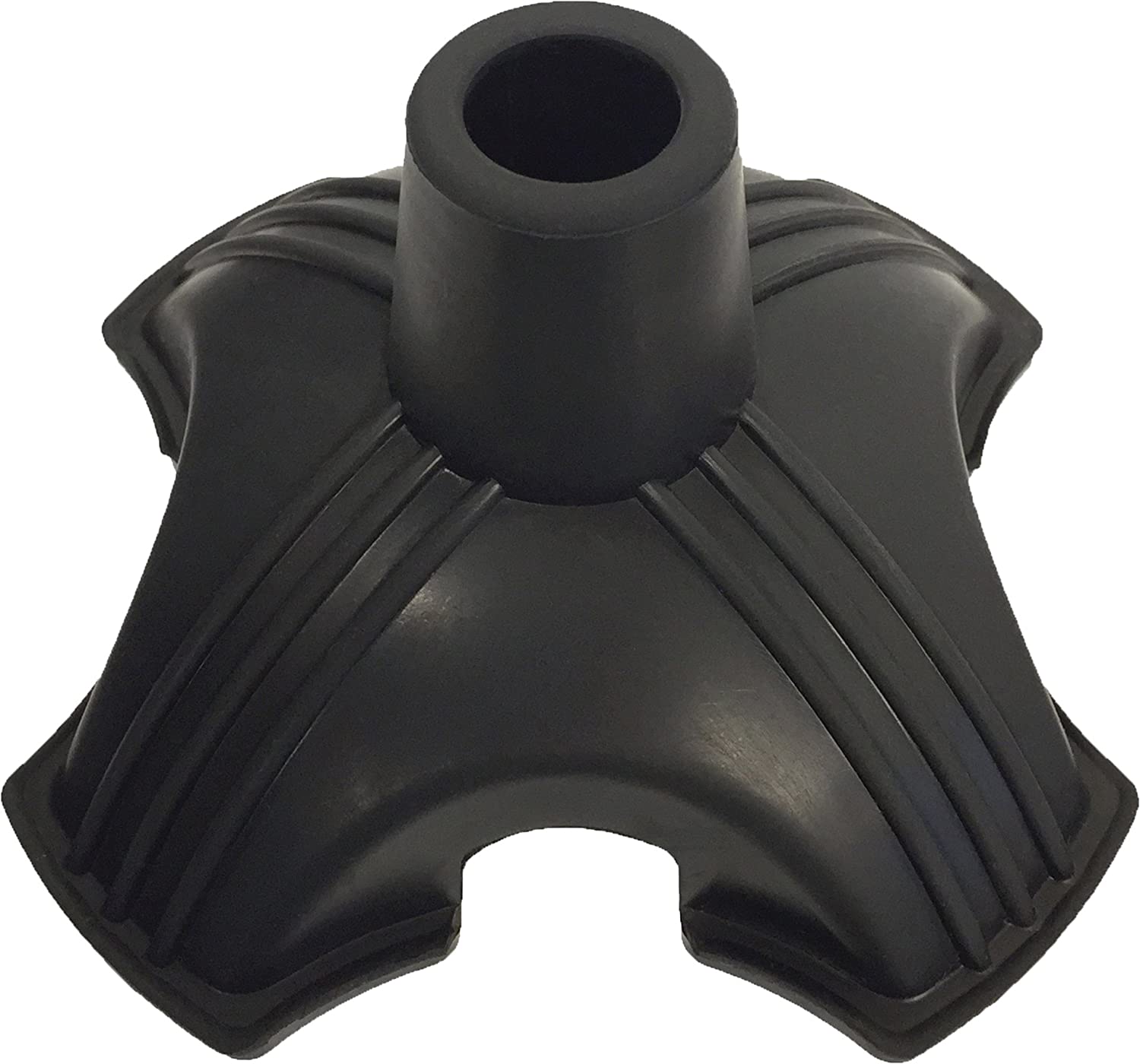  Cane Tip,  Quad cane Tip with Rubber Grip  - Black