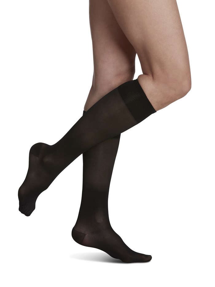Closed Toe Calf High  Compression Hose women's 15-20mmHg - Black