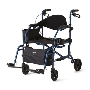 Combination Rollator Transport Chair Rollator Wheelchair - Blue
