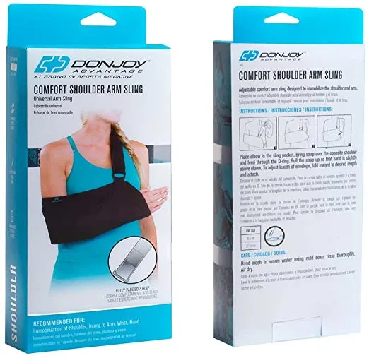  Comfort Shoulder Arm Sling Fully padded strap Immobilization Donjoy - Black