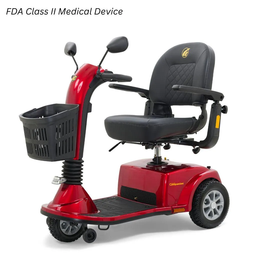 Companion 3-wheel Mid Size Scooter - Red,  up to 350 lbs.