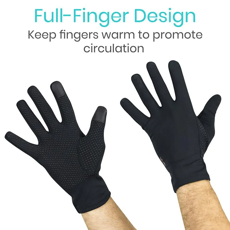 Copper Full Finger Arthritis Gloves WORKS WITH TOUCHSCREENS  vive - Black, L, none, none