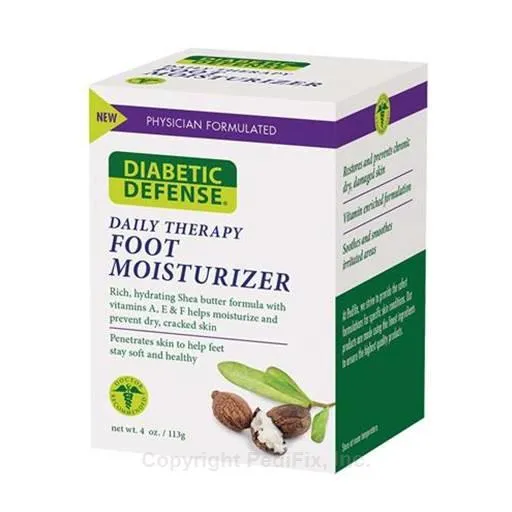 Diabetic Defense® Daily Therapy Foot Moisturizer - White, M, none, none