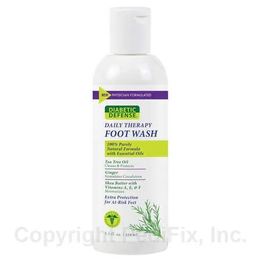 Diabetic Defense® Daily Therapy Foot Wash - White, M, none, none