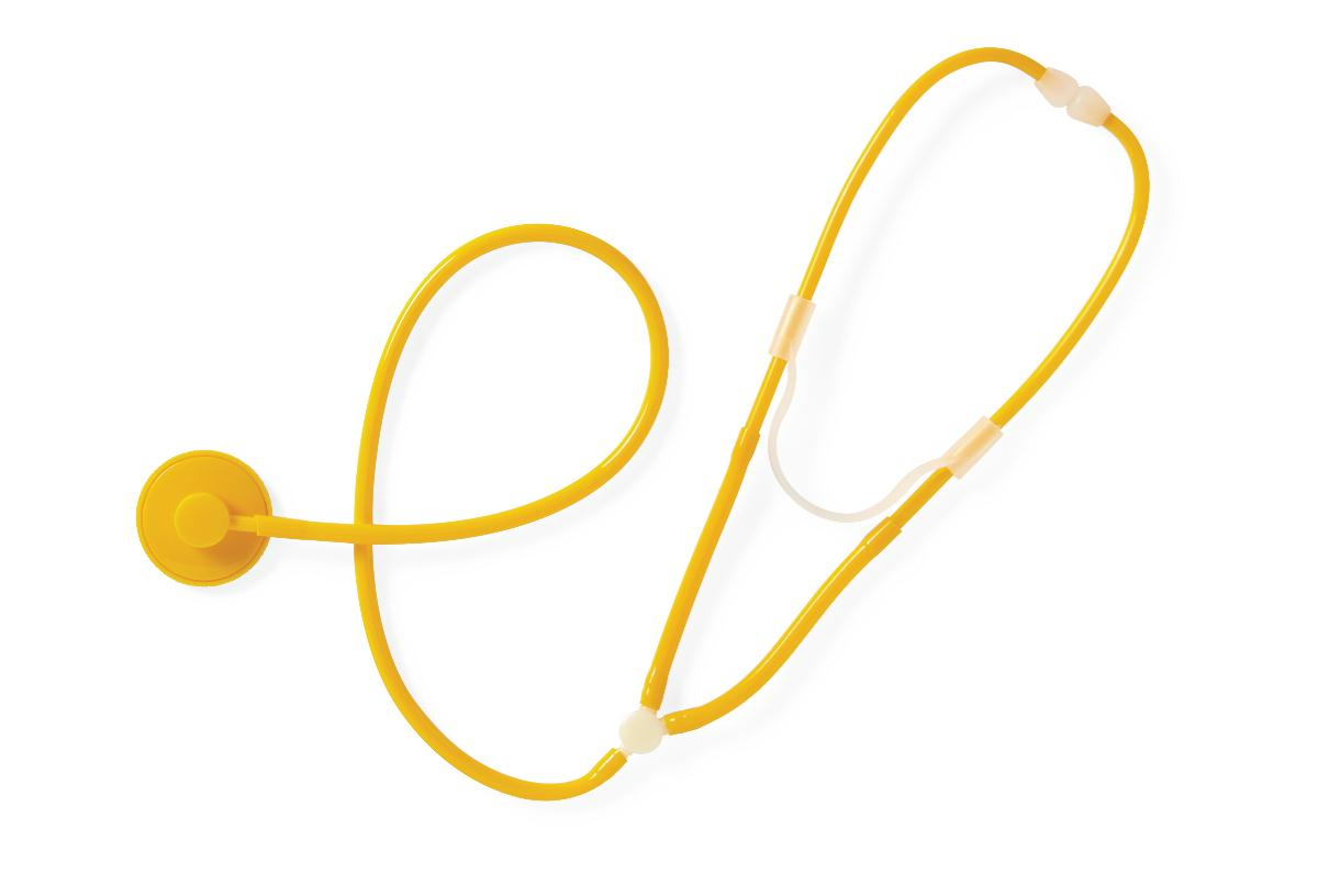 Disposable Stethoscope with Plastic Binaural Chest Piece - Yellow