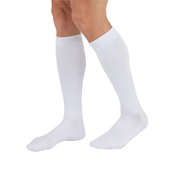 Duomed Relax Calf-High Cushioned 20-30mmHg Standard Closed Toe Compression Socks - White, M
