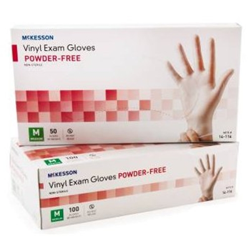  EXAM Glove VINYL MED N/S (100/BX 10BX/CS) - Red, M, none, none