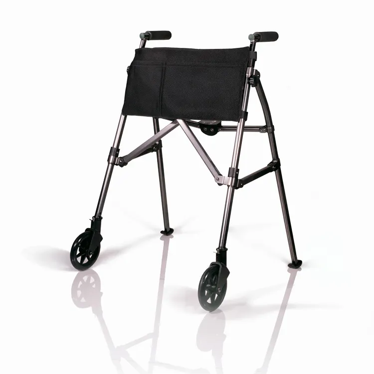  EZ Fold-N-Go small LIGHTWEIGHT walker ADJUSTABLE  HANDLE HEIGHTS - Black