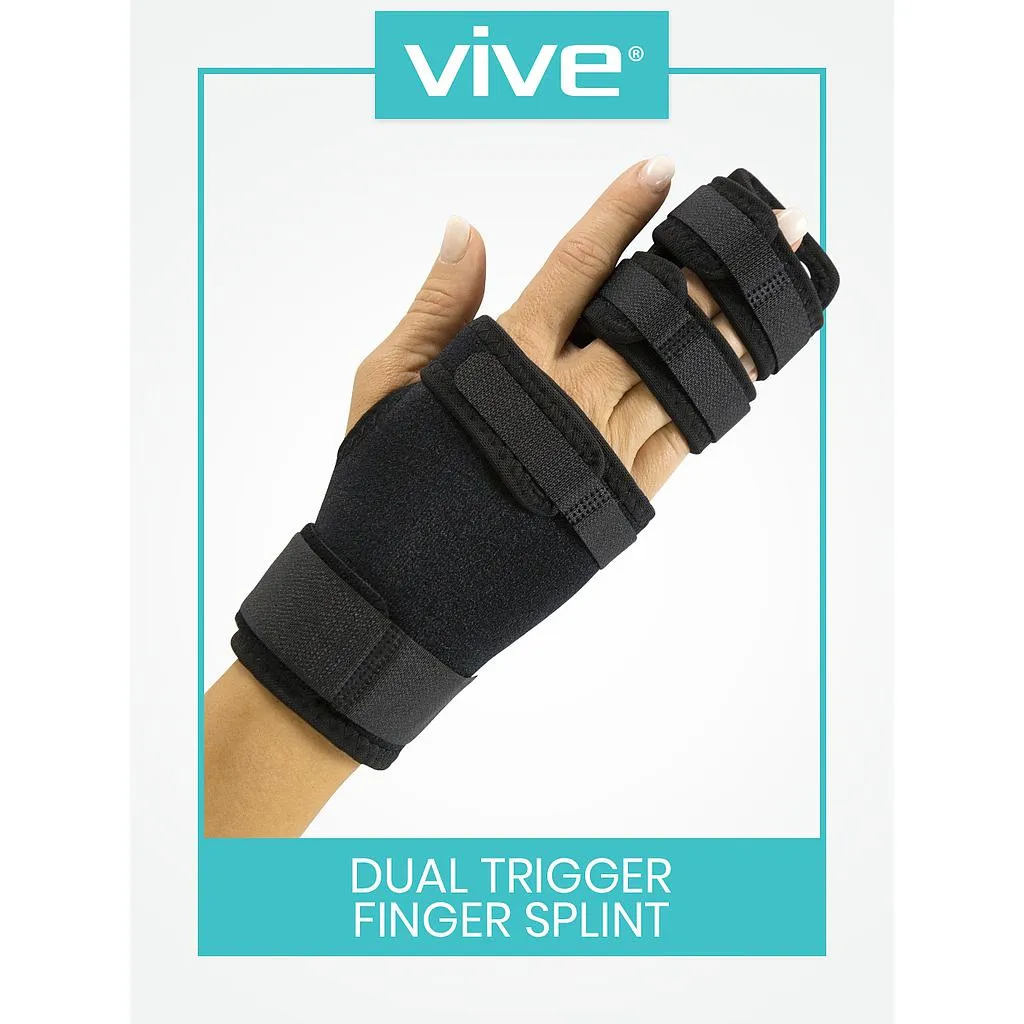 Finger Splint Aluminum Splint Reversible Adjustable Immobilizer Vive - Black