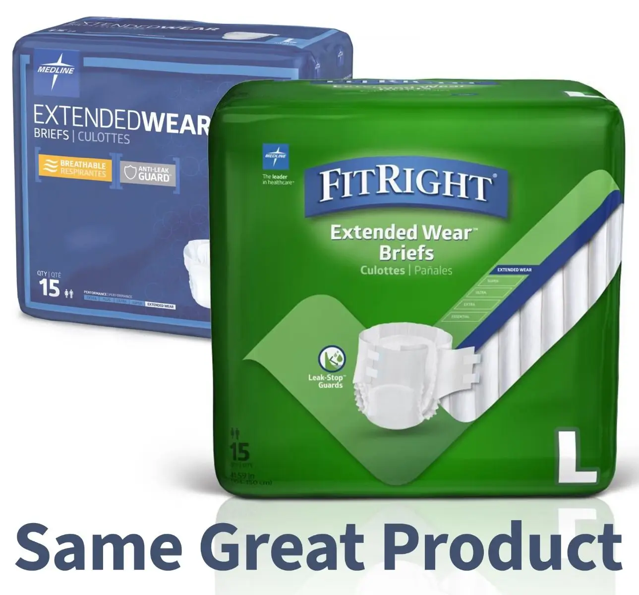 FitRight® Extended Wear Briefs – Large, Unisex, Overnight Absorbency