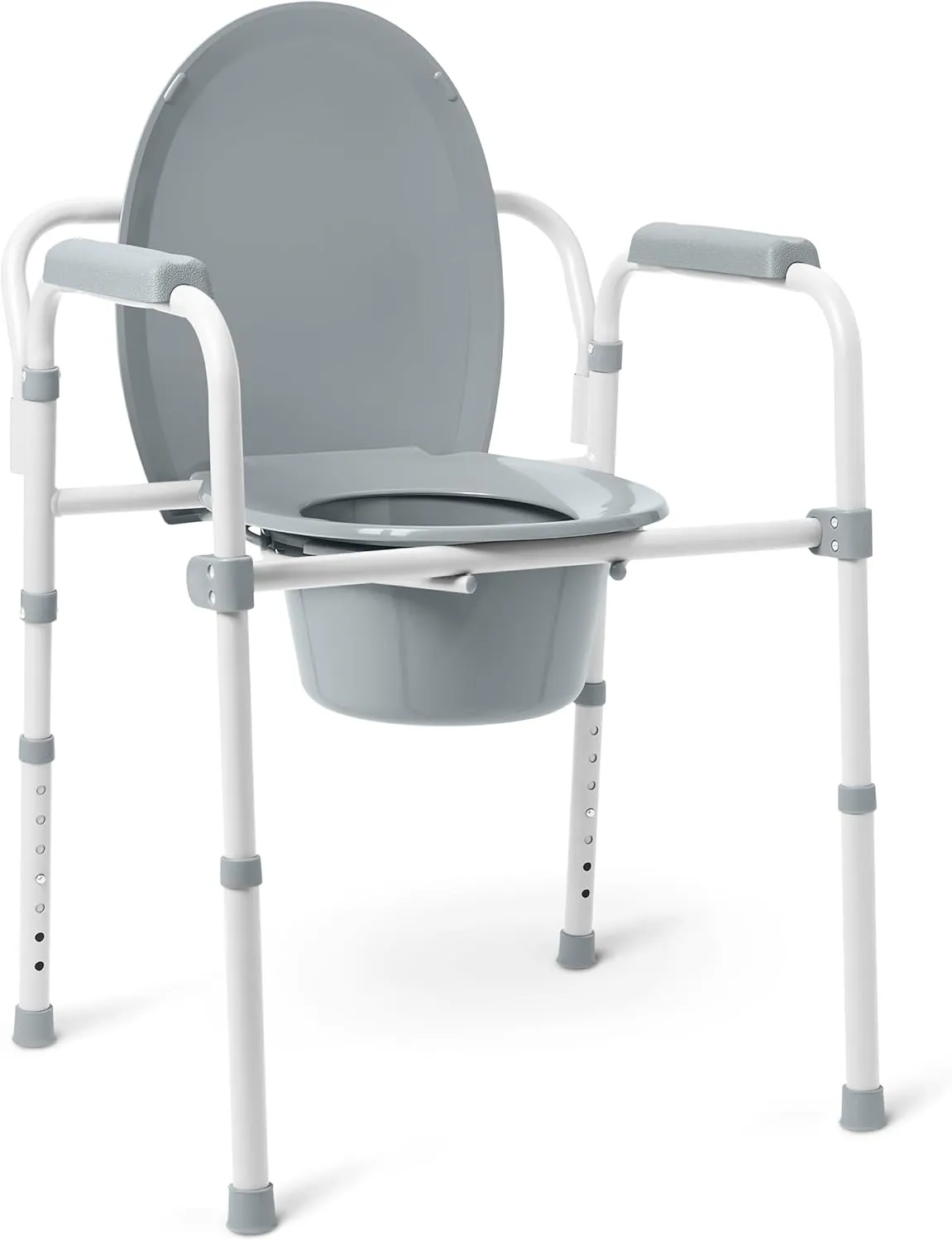 Folding Steel Elongated Commode