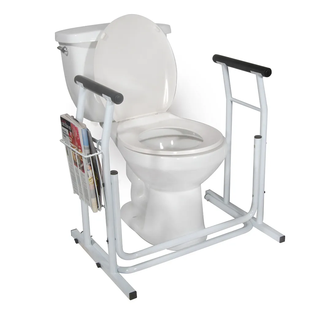 Free-standing Toilet Safety Rail Easy, tool-free assembly Drive medical - White