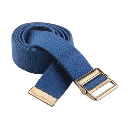 Gait Belt, patient Transfer Bel 52" Metal Buckle Blue & Stripes - Blue