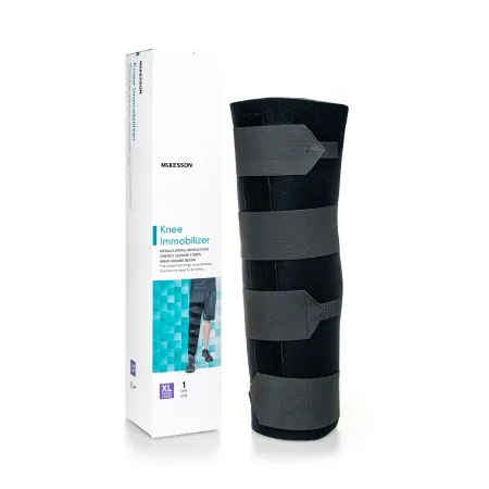 McKesson Knee Immobilizer Brace for Women and Men Extra Large Plus Size Adjustable Leg Straightener, Fits Left or Right Leg, - Black, XL, none, none