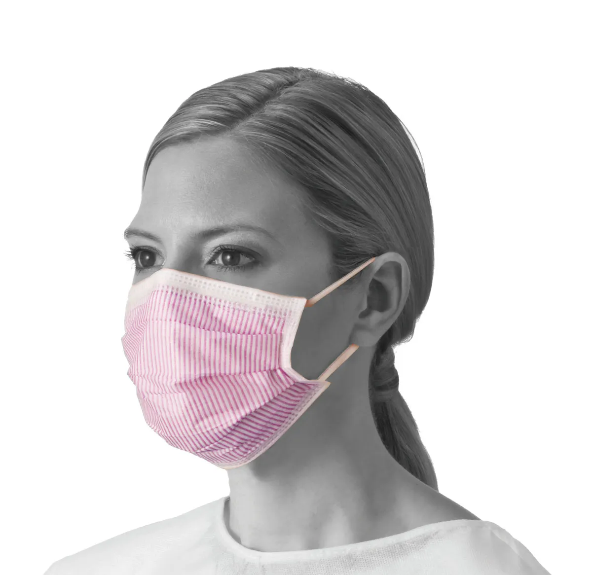 Level 3 Procedure Face Masks with Ear Loops - Pink , M, none, none