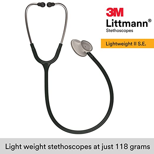 Littmann Lightweight Stethoscope  II S.E., Black Tube, 28 - Black