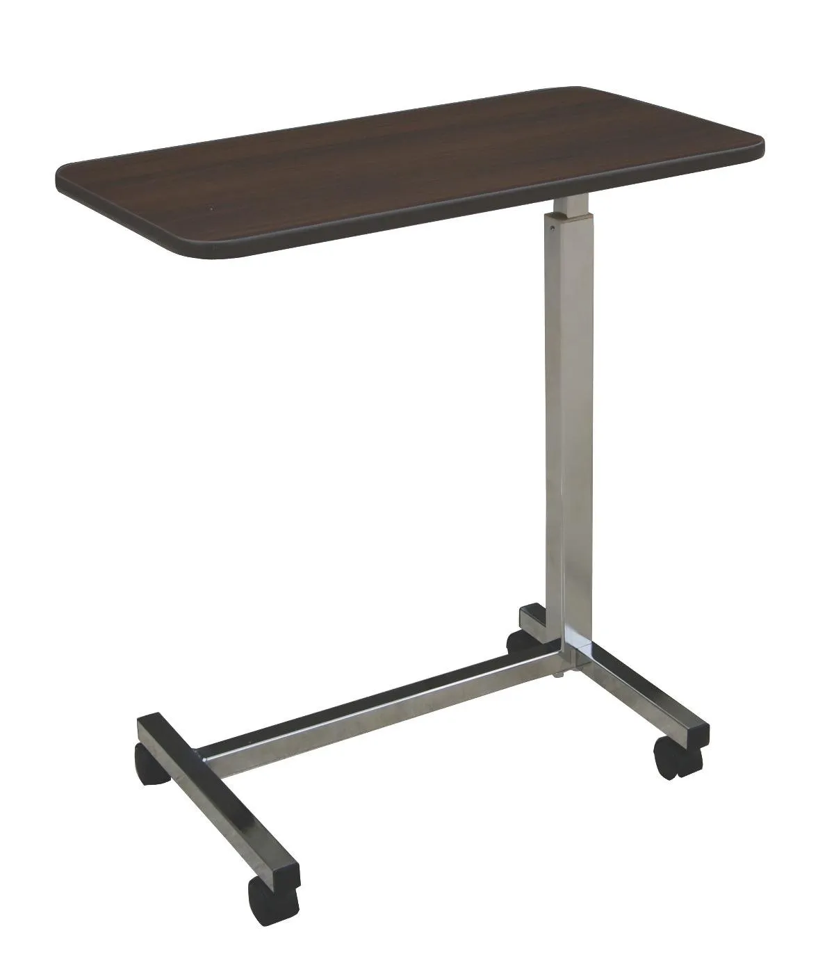 Medline Overbed Bedside Table with Wheels - Brown