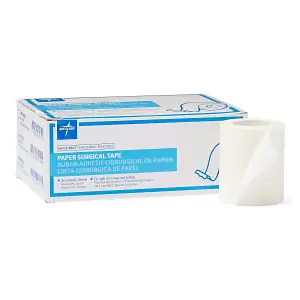 Medline Paper Adhesive Tape – 1" x 10 yd, White, Hypoallergenic, Latex-Free