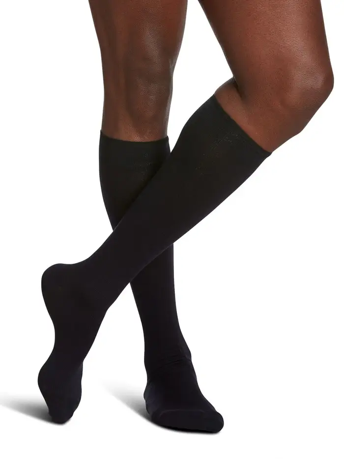 Men’s Merino Knee-High Compression Socks  - Black