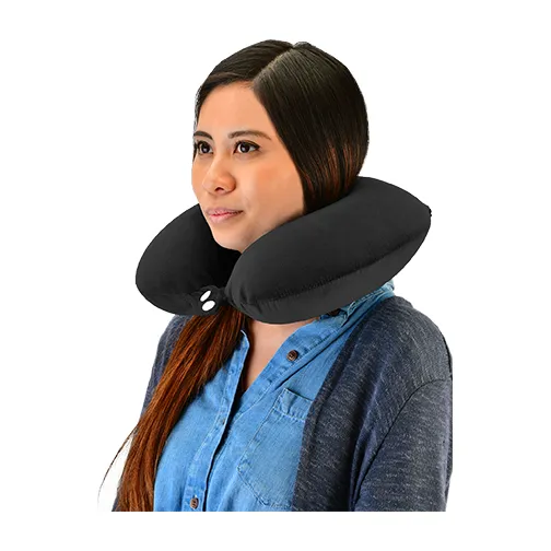 NOVA NECK PILLOW MEMORY FOAM LUXURIOUS VELOUR COVER BLACK - Black, none, none, none