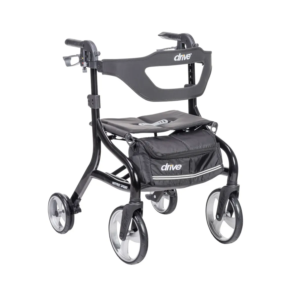 Nitro Sprint Rollator  maneuverable over diverse terrain drive medical - Black