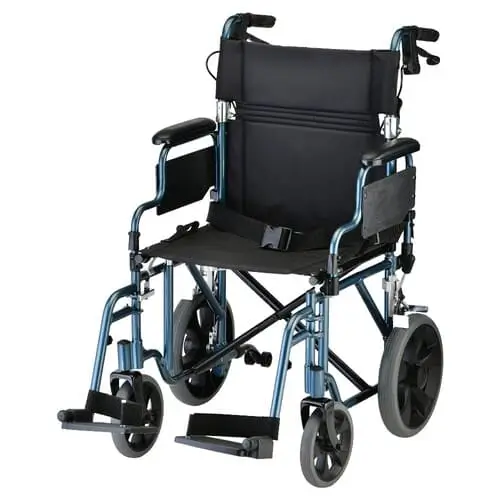 Nova 19" Lightweight Transport Wheel Chair - Blue