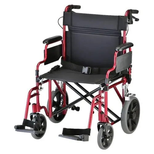 Nova 22" Heavy Duty Transport Chair - Red