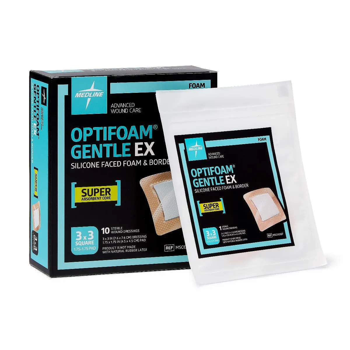 Optifoam Gentle EX Silicone-Faced Foam Dressings - Blue