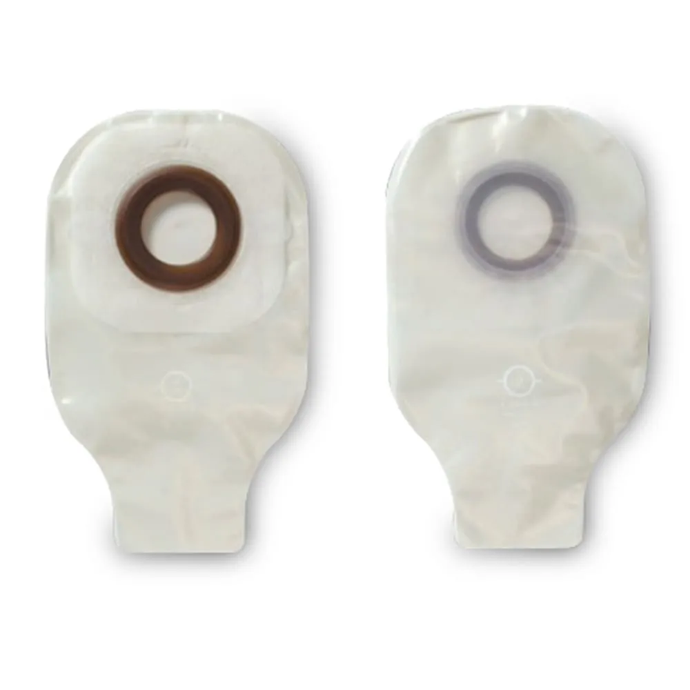Ostomy Pouch Karaya 5 One-Piece System 9 Inch Length, Pre-Cut 7/8 Inch Stoma Drainable - Transparent