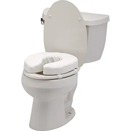 PADDED TOILET SEAT RISER   - White