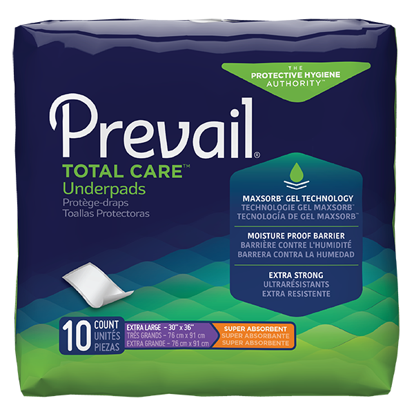 Prevail Total Care Disposable Underpads Heavy Absorbency Polymer 30 X 36" UP-425 25 pads.