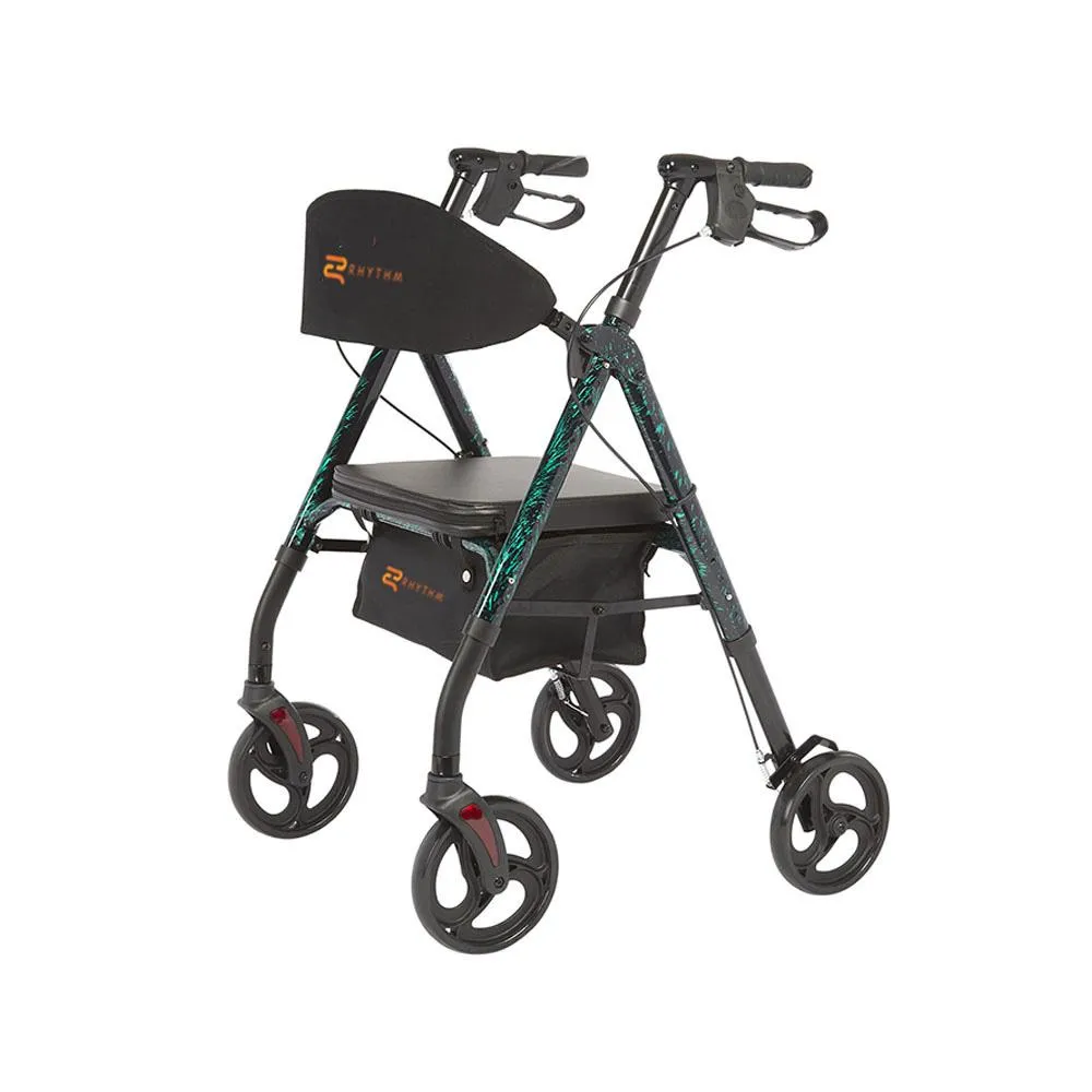 ROYAL DELUXE UNIVERSAL - ALUMINUM 4 WHEEL ROLLATOR WITH UNIVERSAL HEIGHT ADJUSTMENT  Laser Green - Green