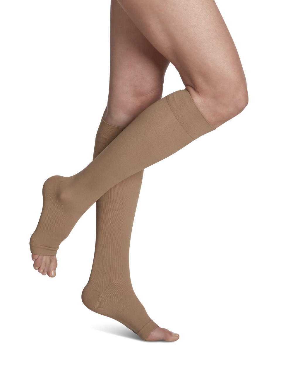SIGVARIS Essential Cotton Calf High, Open Toe, 20-30mmHg