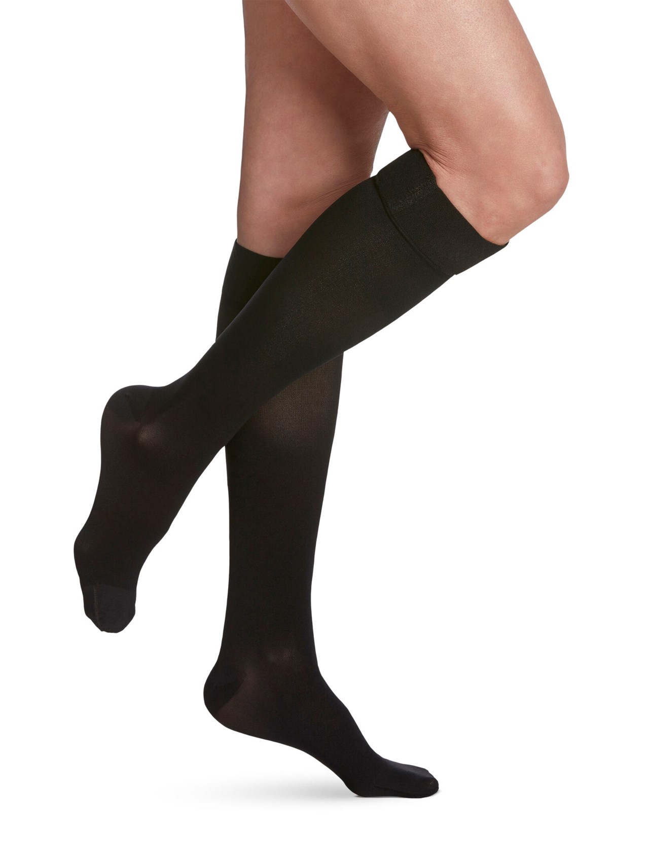 Sigvaris Men's Essential Opaque Calf with Grip Top, 20–30 mmHg, Closed Toe