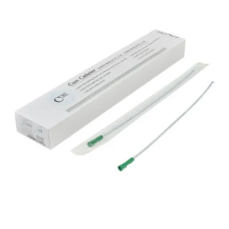 Urethral Catheter Coude Tip Uncoated PVC 14 Fr. 16 Inch - Green