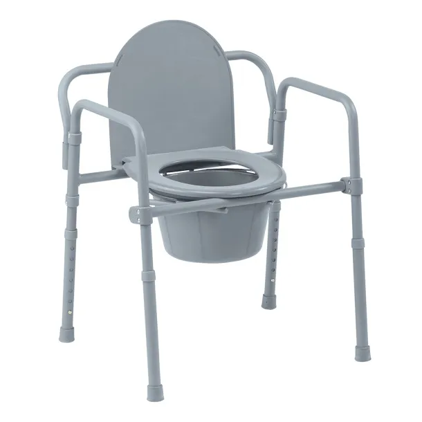 Steel Folding Commode Chair - Gray