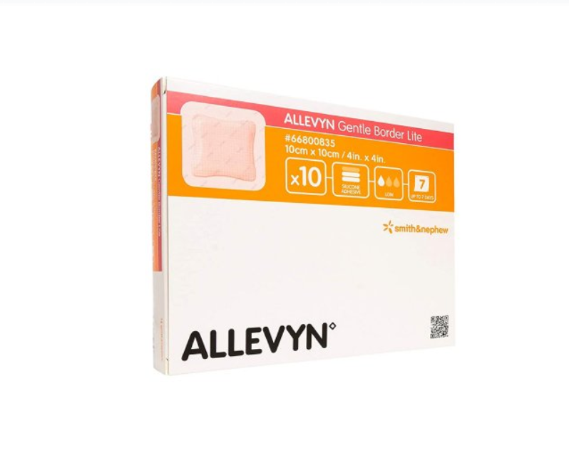 Thin Silicone Foam Dressing Allevyn Gentle Border -  Orange