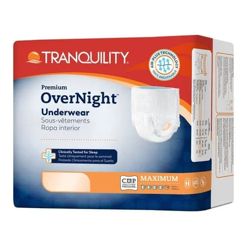 Tranquility Premium OverNight Absorbent Unisex Adult Underwear, Case of 56  and Case of 48 - White, XL