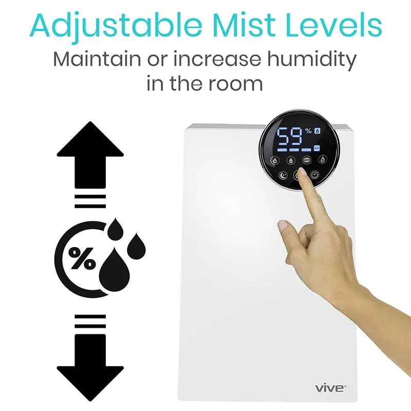 Ultrasonic humidifier 4 MODE ADJUSTABLE compact Vive Health - Black