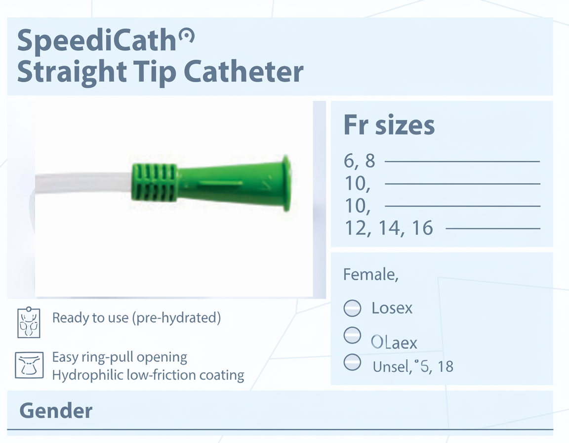 Urethral Catheter SpeediCath® Straight Tip Hydrophilic Coated Polyurethane 6 Fr. 6 Inch Length